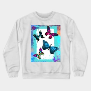 Multicolored Whimsical Butterflies Crewneck Sweatshirt